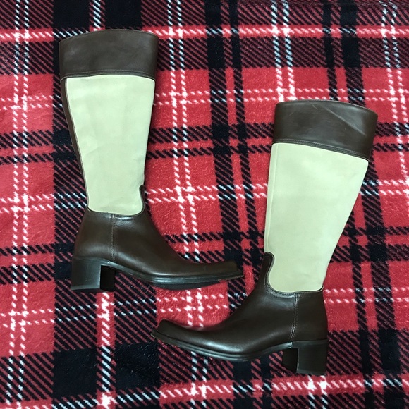 COACH tan suede brown leather Olivia  riding boots - Picture 2 of 8